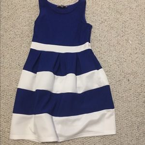 Blue and white stripped kids dress